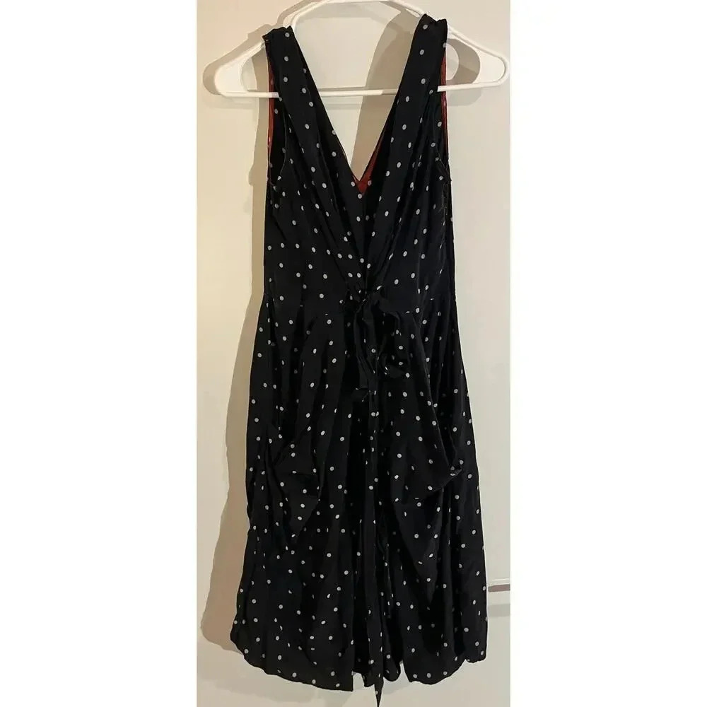 Yoana Baraschi dress women’s  black white polka dot Aline sleeveless tie belt